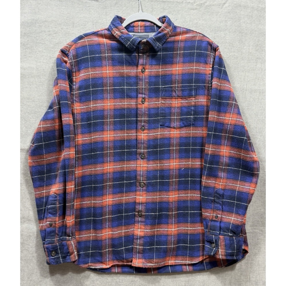 Grayers Flannel Shirt Mens XL Blue Plaid Heritage Cotton Button Down Long Sleeve